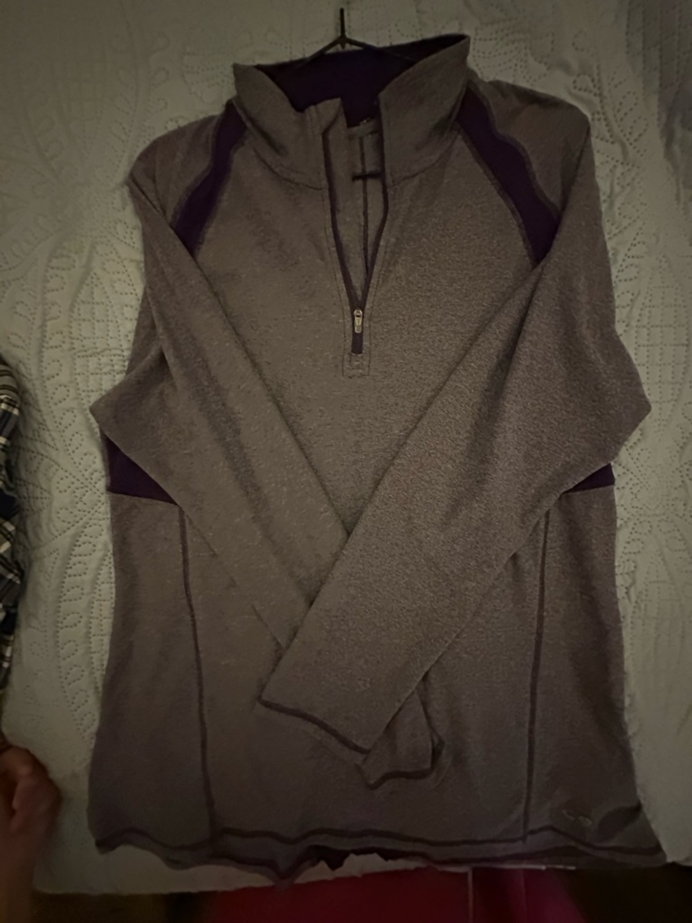 Champion Gray Quarter-Zip Pullover with Dark Trim